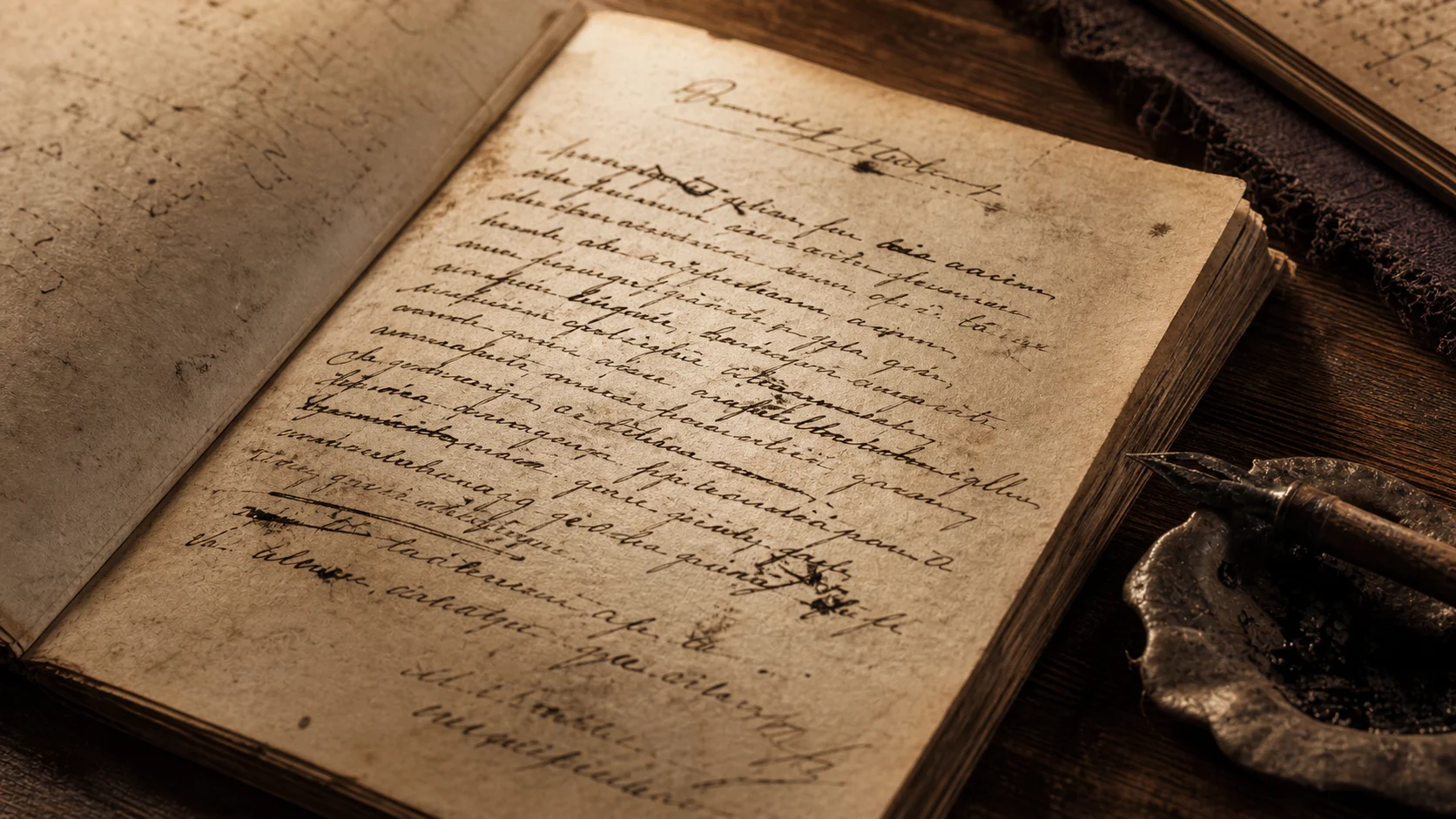 Pagină veche cu poezia Zburătorul scris de mână — cum o suferință de comunitate a devenit personaj literar